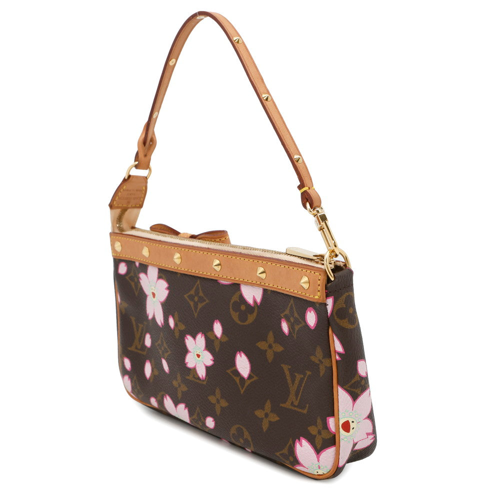 LOUIS VUITTON Pochette Accessoires Brown/PinkM92006 Monogram Cherry Blossom