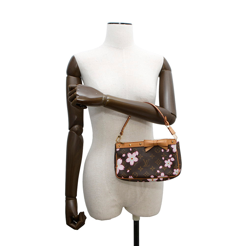 LOUIS VUITTON Pochette Accessoires Brown/PinkM92006 Monogram Cherry Blossom