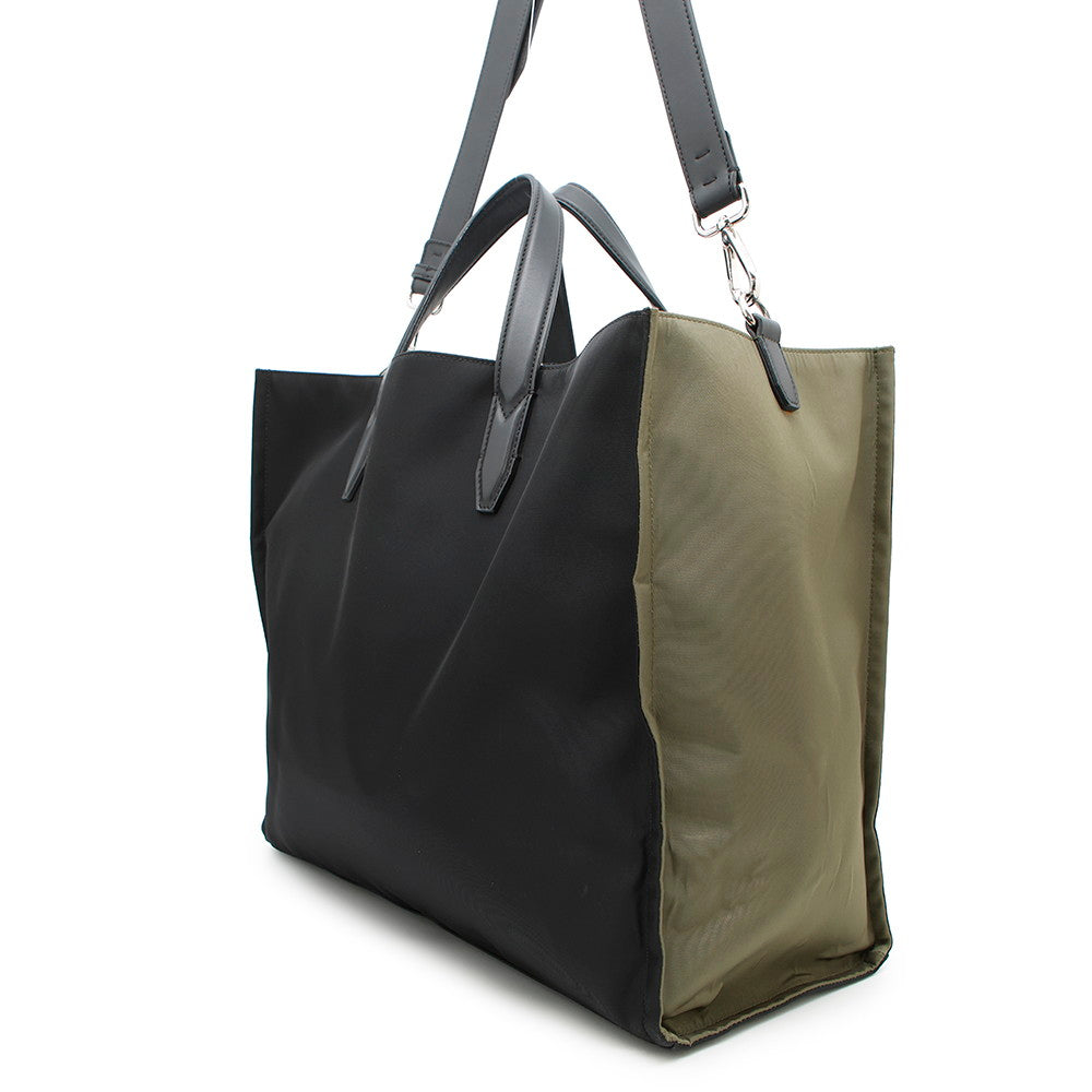 FENDI ?2wayTote Bag Black/Khaki7VA390 Nylon Leather