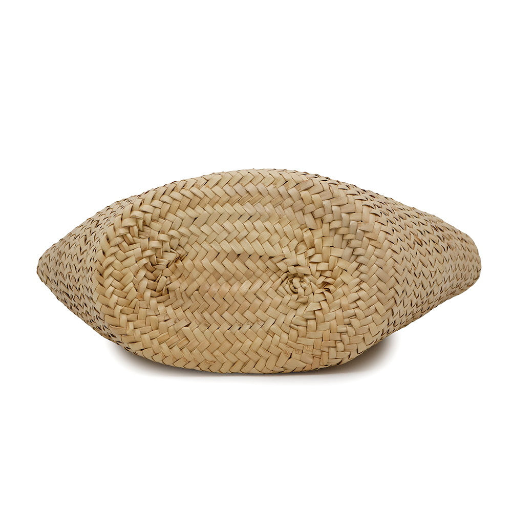 PRADA Woven Palm Basket Bag Natural/White1BG314 Straw Leather