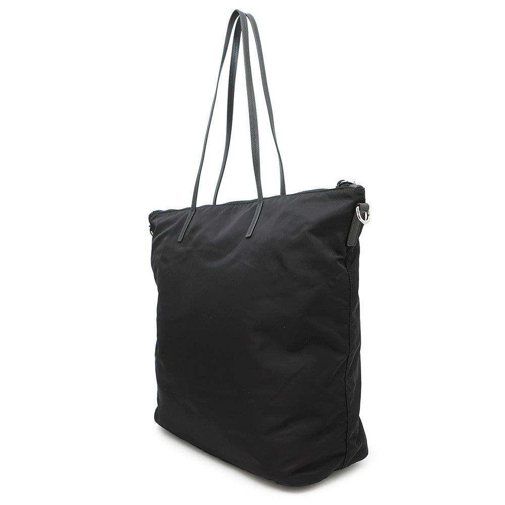 PRADA 2way Tote Bag Black1BG189 Leather Nylon