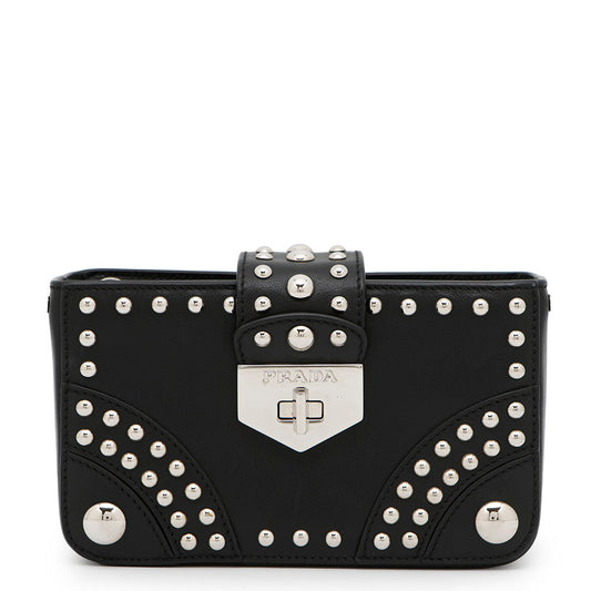 PRADA Studded Pouch Black1N1843 Leather