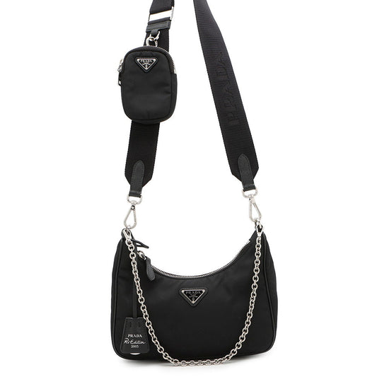 PRADA Re-Edition 2005 Re-Nylon Shoulder Bag Black1BH204 Nylon