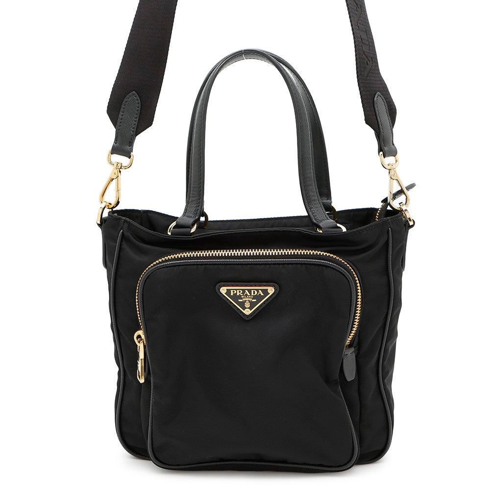 PRADA Nylon 2wayTote Bag Black1BG308 Nylon Leather