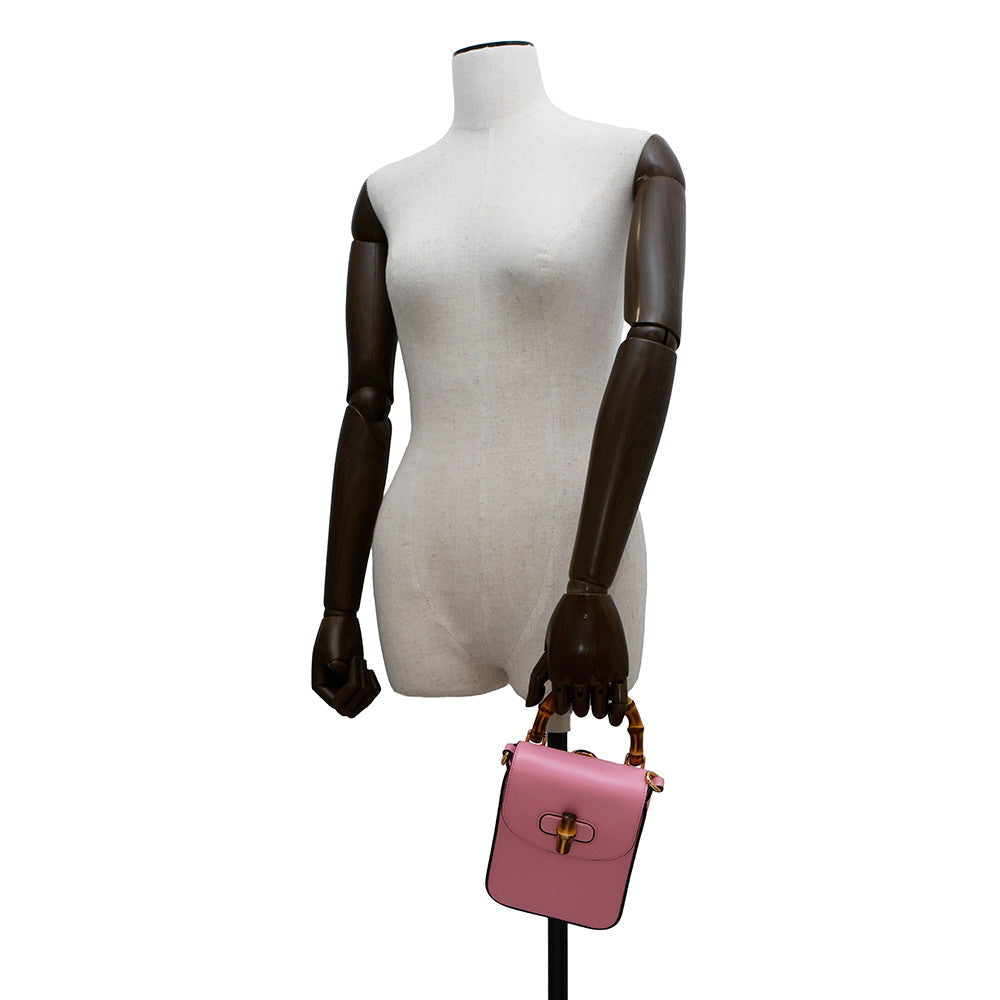 GUCCI 3WAYShoulder Bag Pink702106 Bamboo Leather