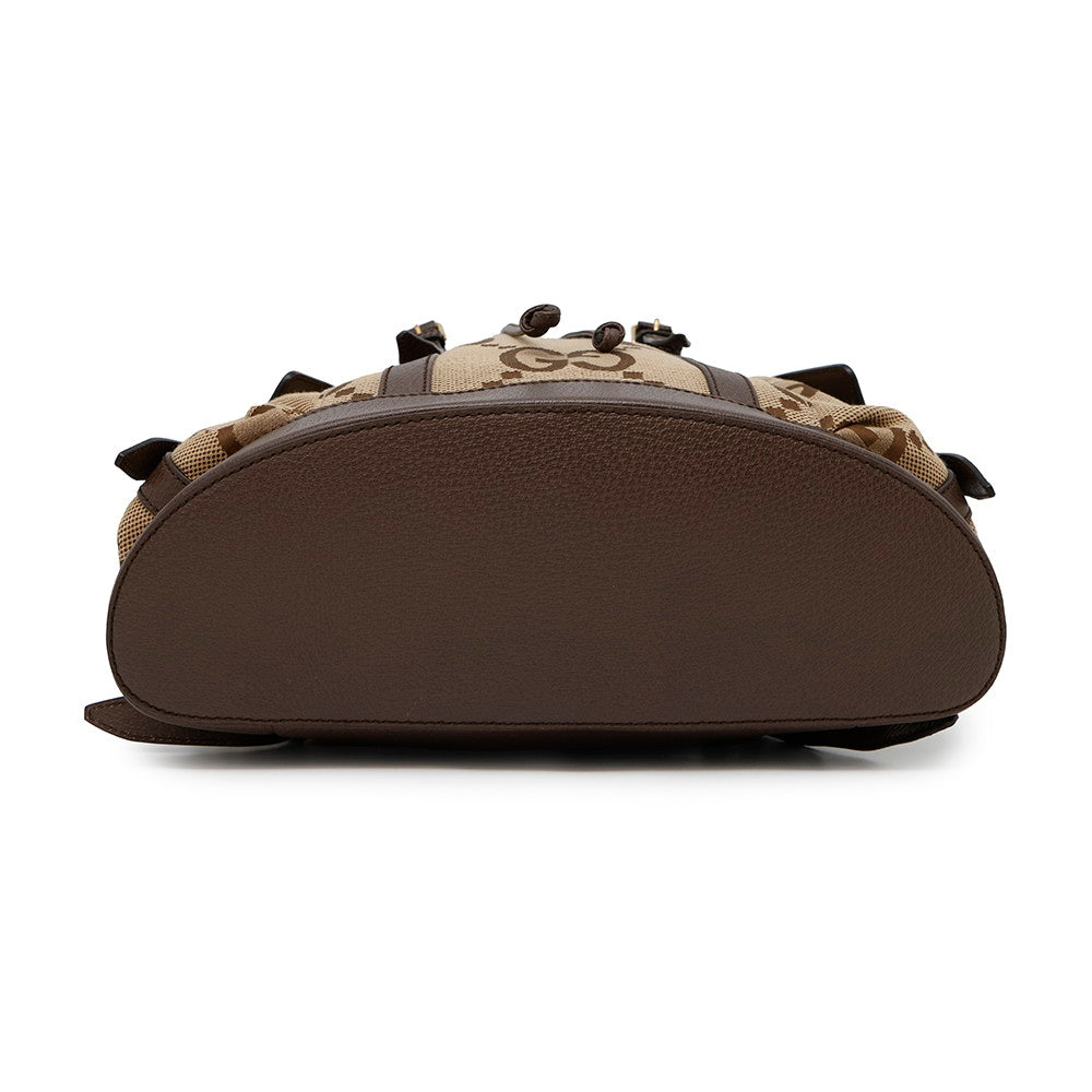 GUCCI Jumbo GG Backpack Beige/Brown678829 Canvas Leather