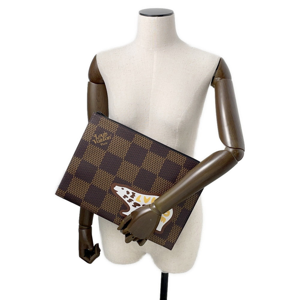 LOUIS VUITTON Pochette Jour NoirN60390 Damier Ebene Canvas Giant NIGO