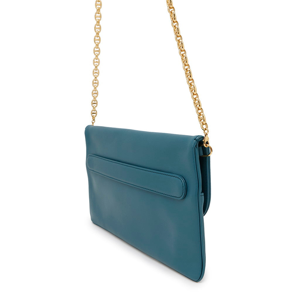 Dior ?Karo ChainShoulder Clutch Bag BlueM8641U Leather