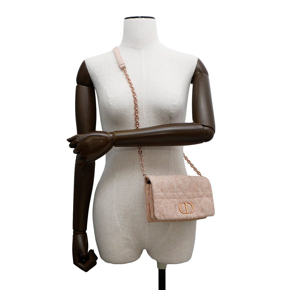 Dior ?Caro ChainShoulder Bag Pink Tweed