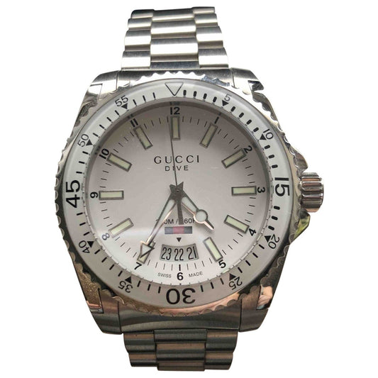 Gucci dive silver steel watch