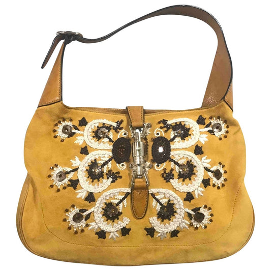 Gucci jackie yellow suede handbag