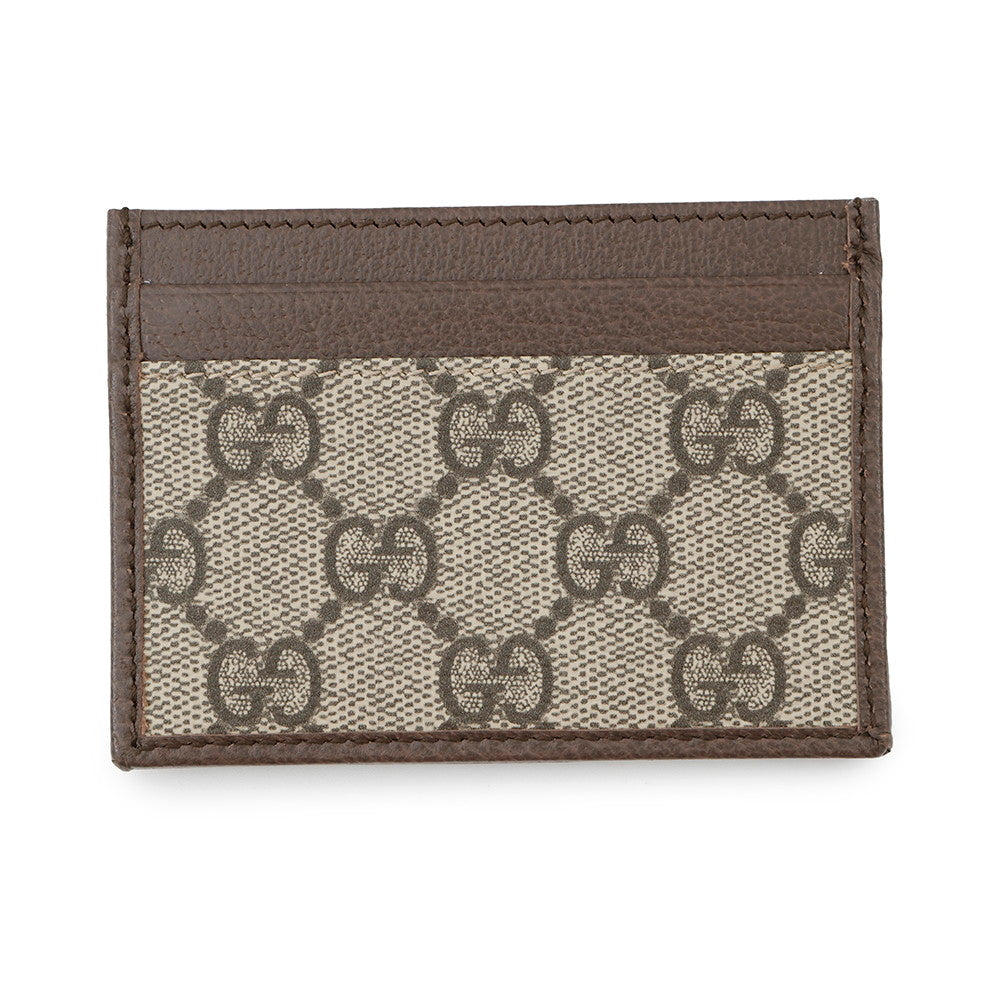 GUCCI ?GG Supreme Offdia Card Case Brown/Beige838486 Leather/PVC