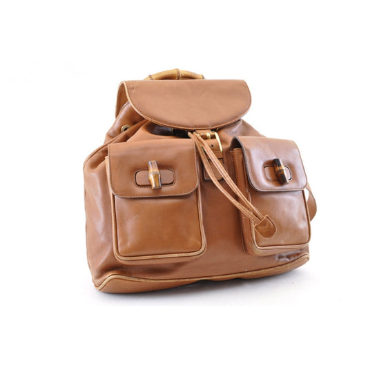 Gucci brown leather backpacks