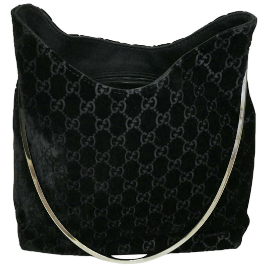 Gucci black velvet handbag