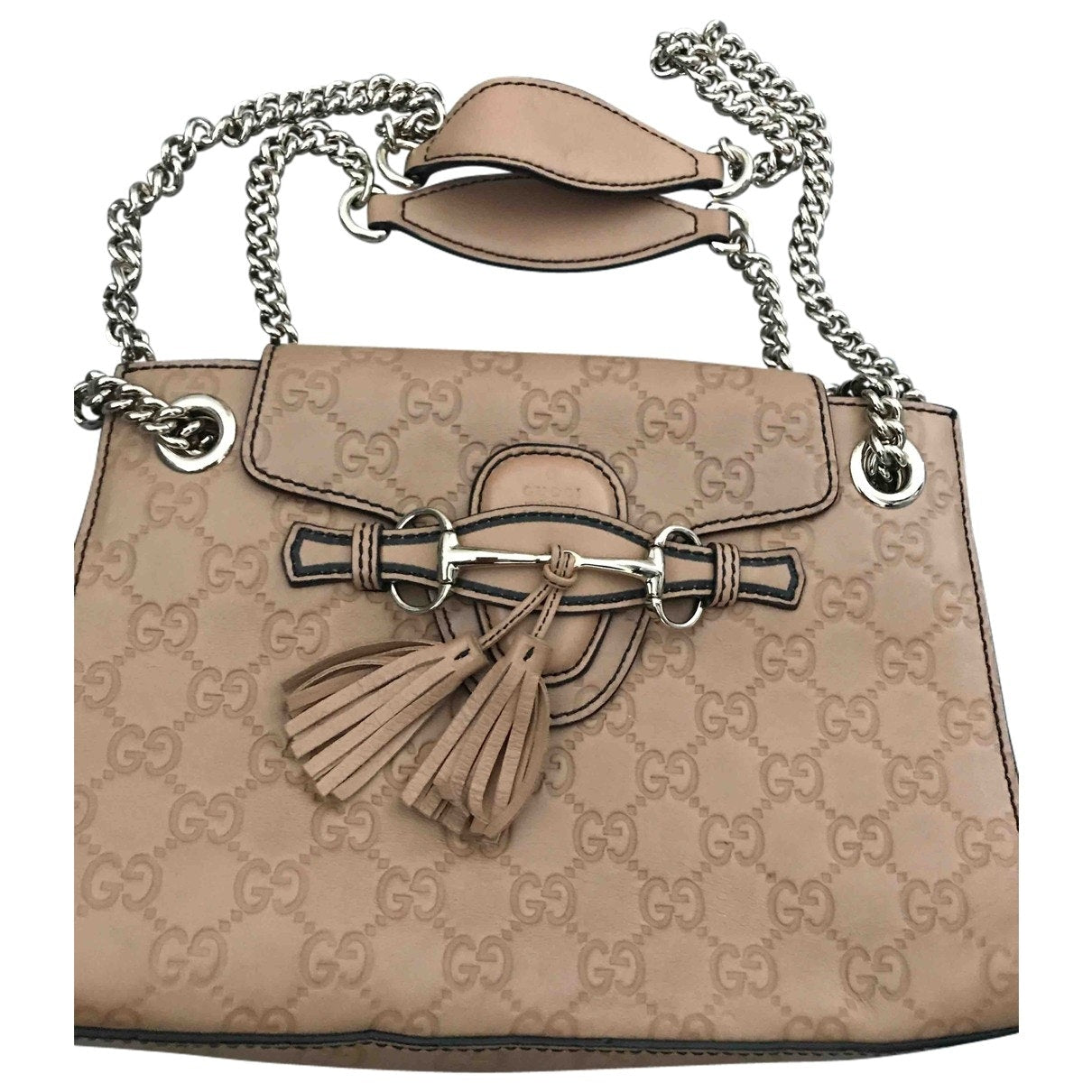 Gucci emily beige leather handbag