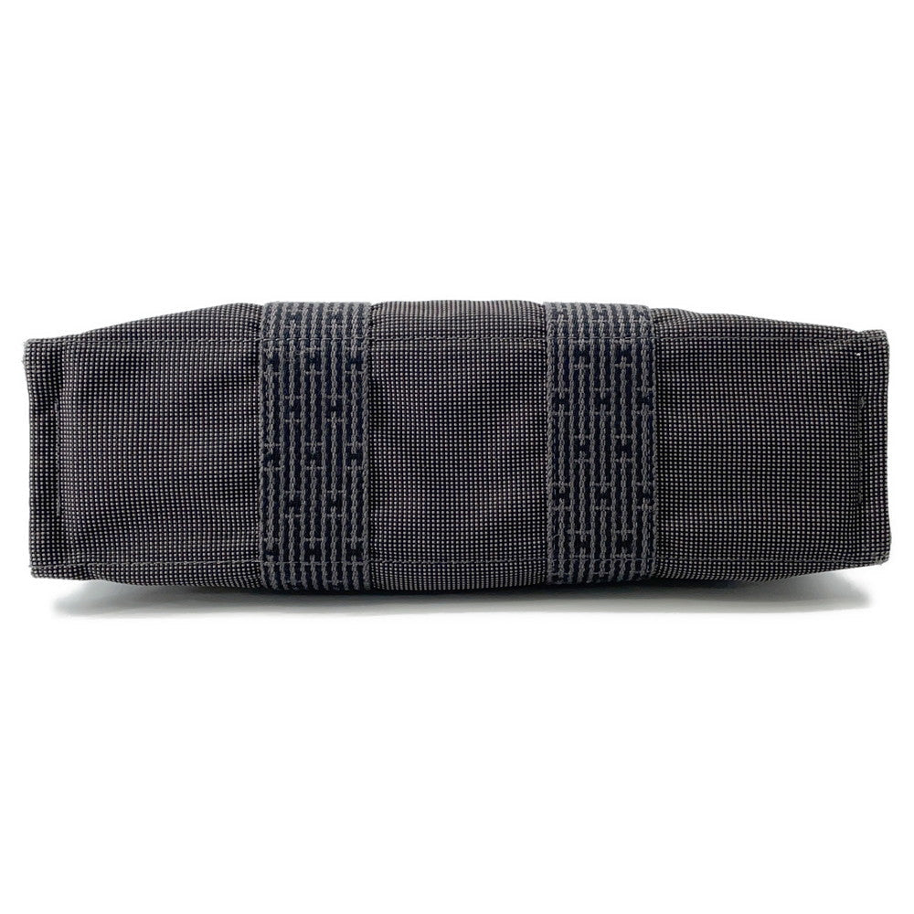 HERMES Her Line Tote Gray Nylon Canvas Size PM