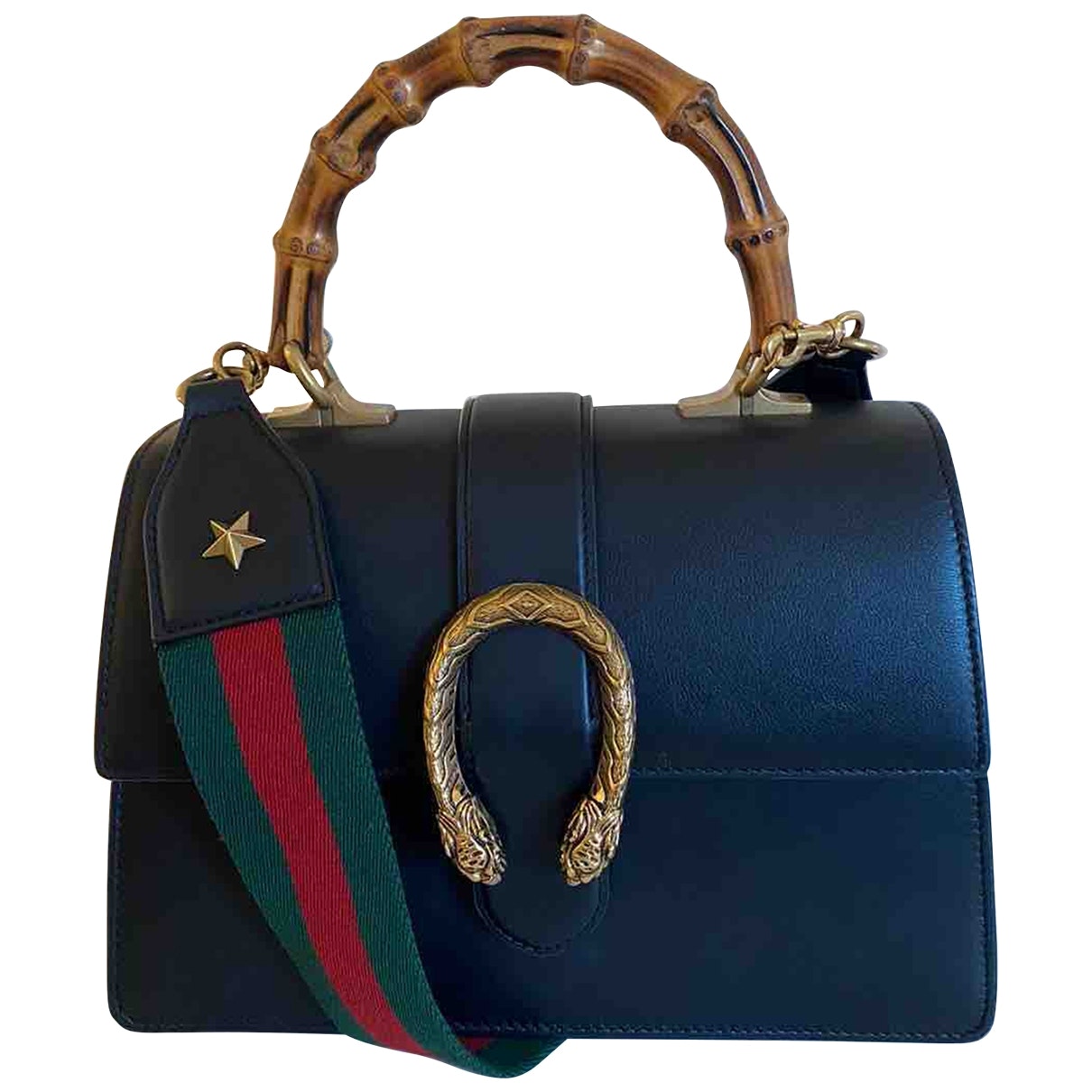 Gucci dionysus black leather handbag