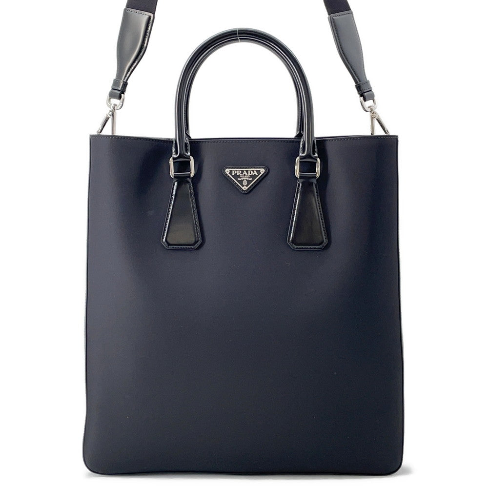 PRADA Tote Bag 2WAY Black2VG115 Nylon Brushed Leather