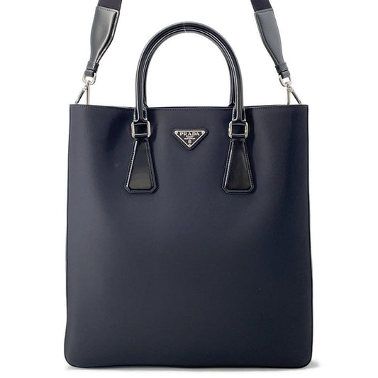 PRADA Tote Bag 2WAY Black2VG115 Nylon Brushed Leather