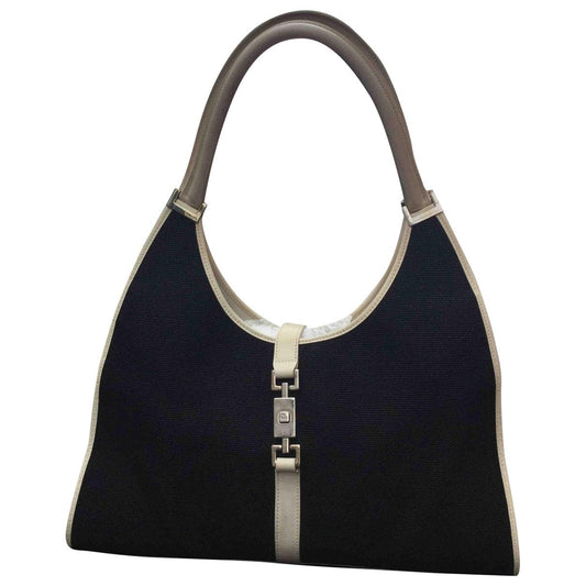 Gucci jackie navy cloth handbag