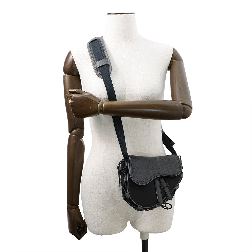 Dior ?Saddle bag Sacai collaboration Black1ADCA374USC_H15E Technical Fabric Leather
