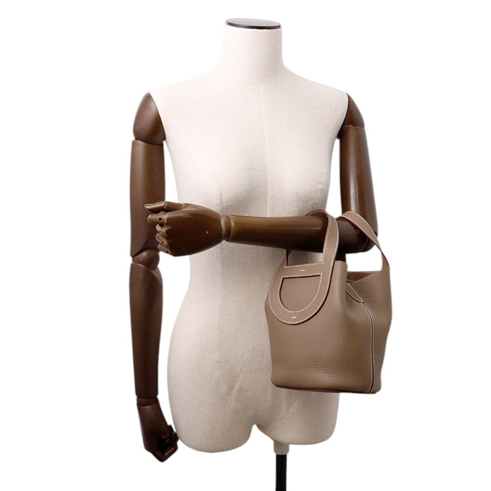 HERMES in-the-loop Tote Bag Etoupe Taurillon Clemence Swift Leather Size 18