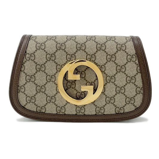 GUCCI GG Supreme Blondie Crossbody Bag Brown/Beige703807 Canvas Leather