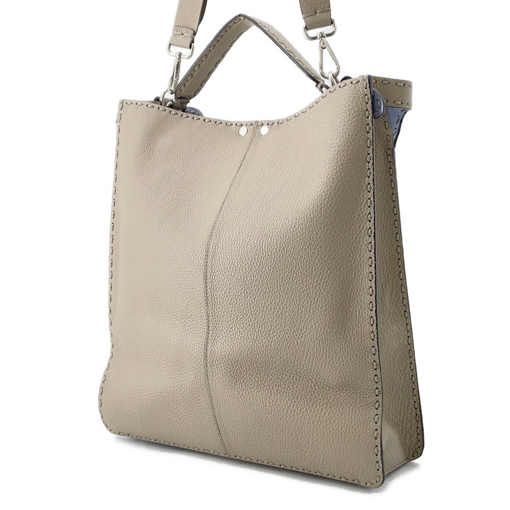 FENDI Peekaboo I See You 2-Way Tote Bag Beige7VA528 Leather