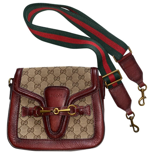 Gucci lady web brown cloth handbag