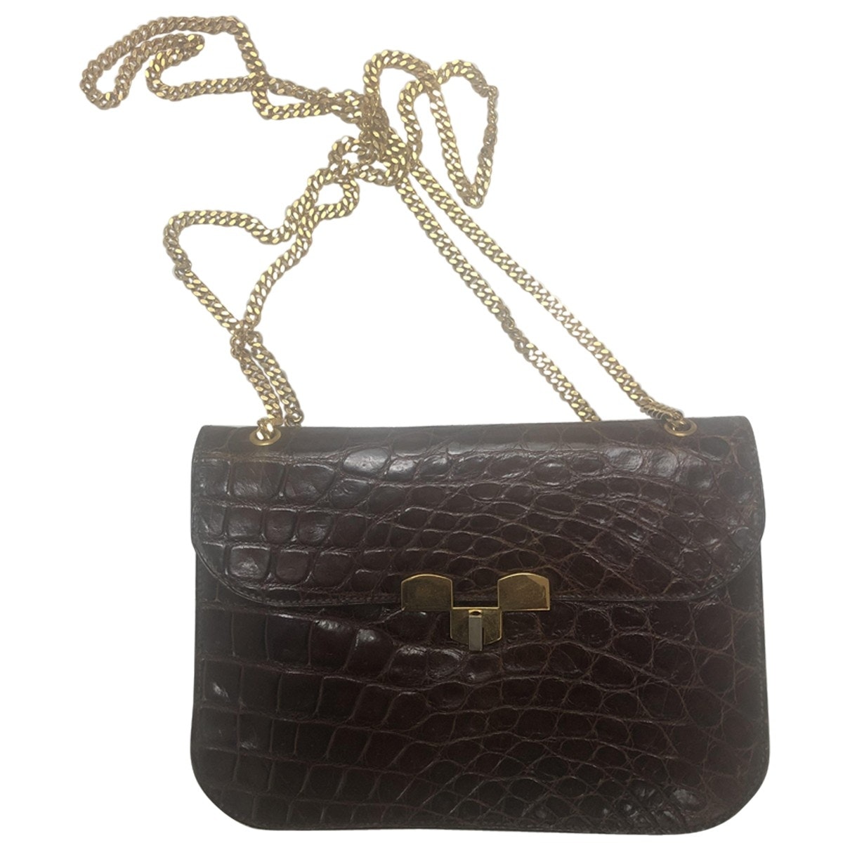 Gucci brown crocodile handbag