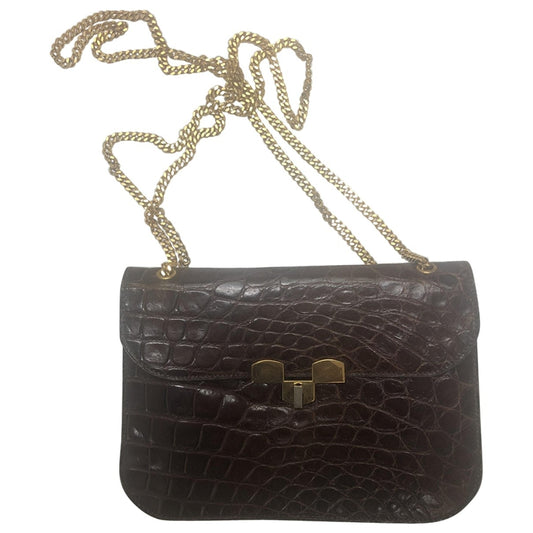 Gucci brown crocodile handbag