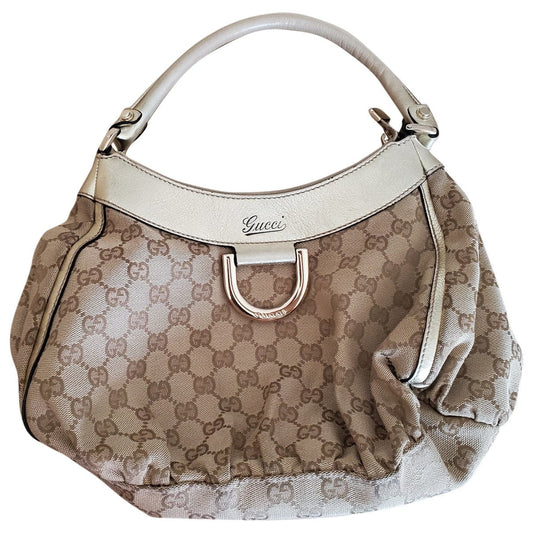 Gucci brown cloth handbag