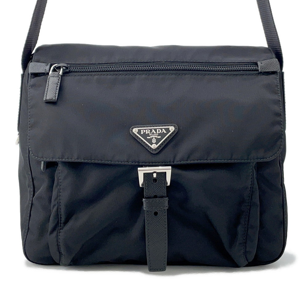 PRADA Shoulder Bag Black1BD994 Nylon Saffiano LeatherLeather