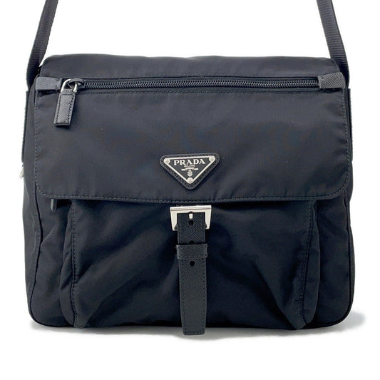 PRADA Shoulder Bag Black1BD994 Nylon Saffiano LeatherLeather
