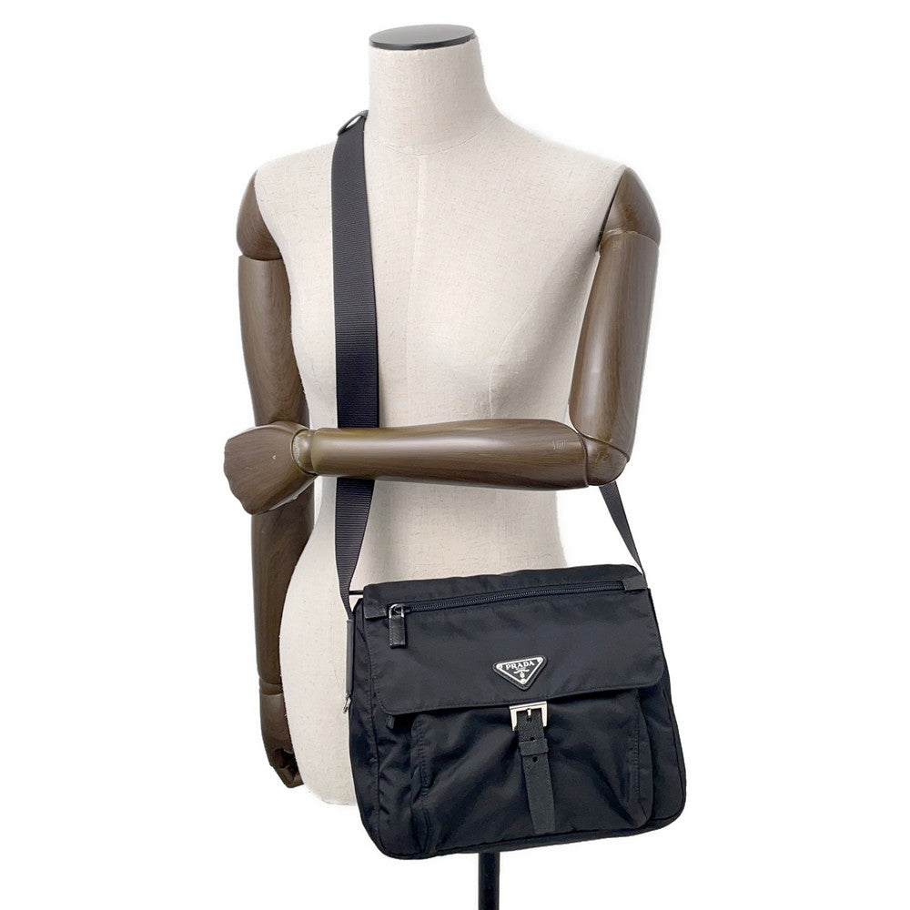 PRADA Shoulder Bag Black1BD994 Nylon Saffiano LeatherLeather