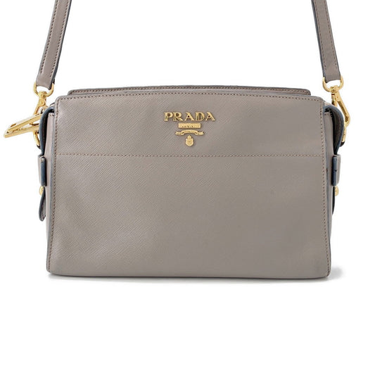 PRADA Saffiano Leather Shoulder Bag Gray1BH104 Saffiano LeatherLeather
