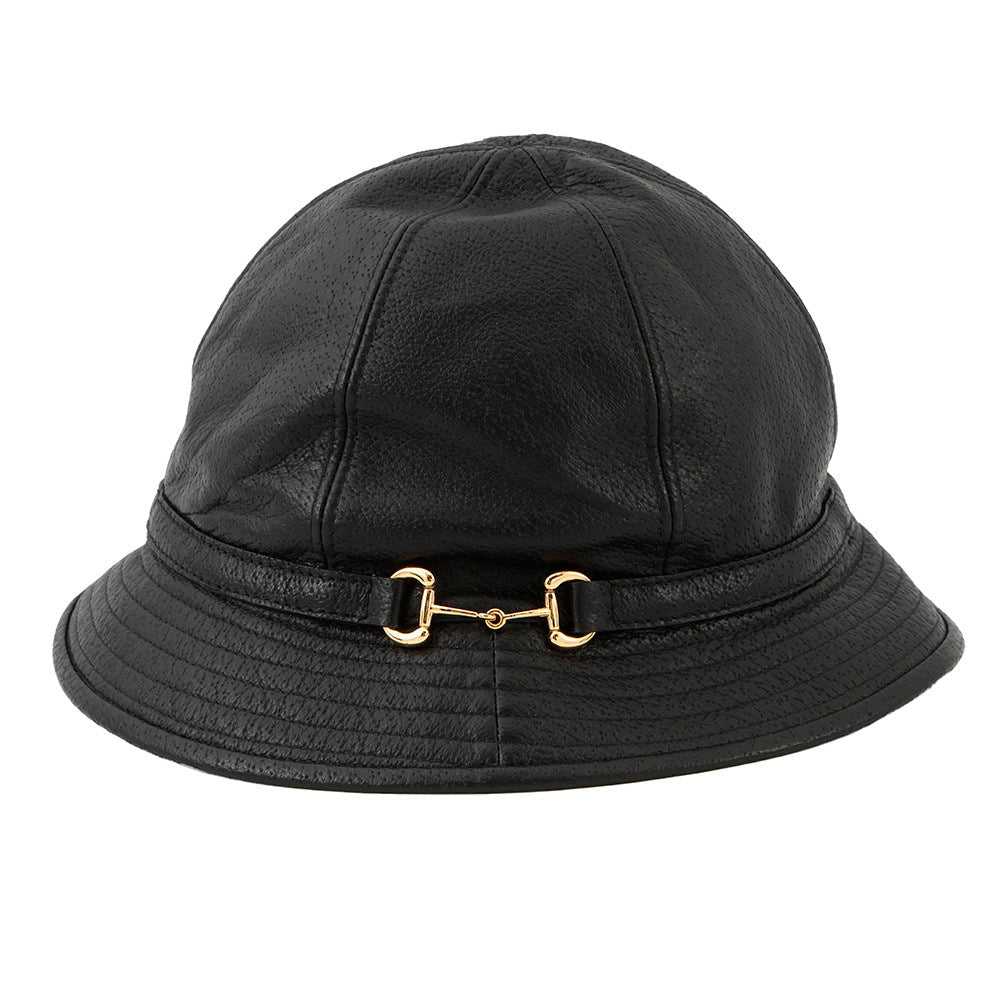 GUCCI Horsebit bucket hat Size S Black666600 Lambskin
