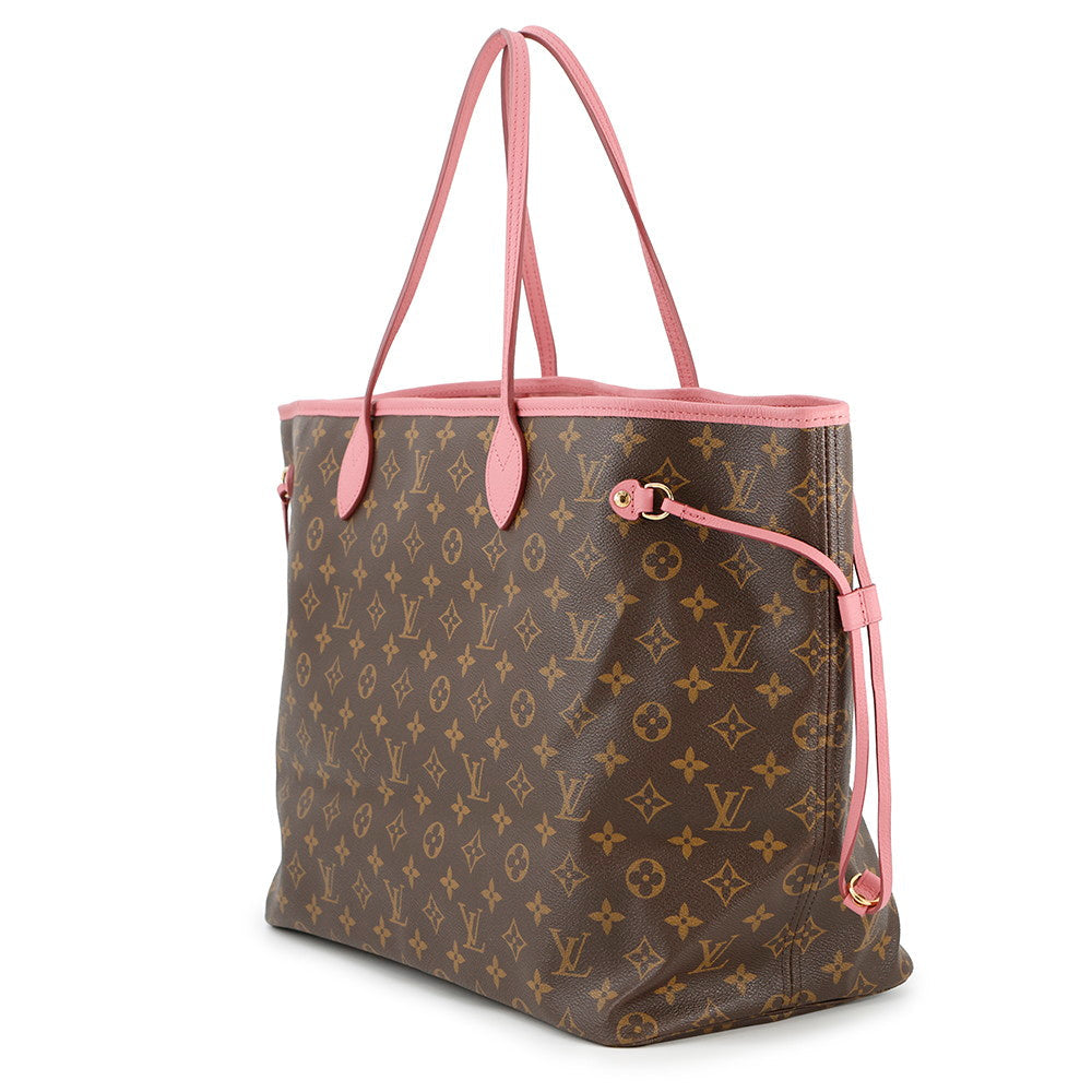 LOUIS VUITTON Neverfull Rose VeloursM40877 Monogram Ikat Flower Size GM