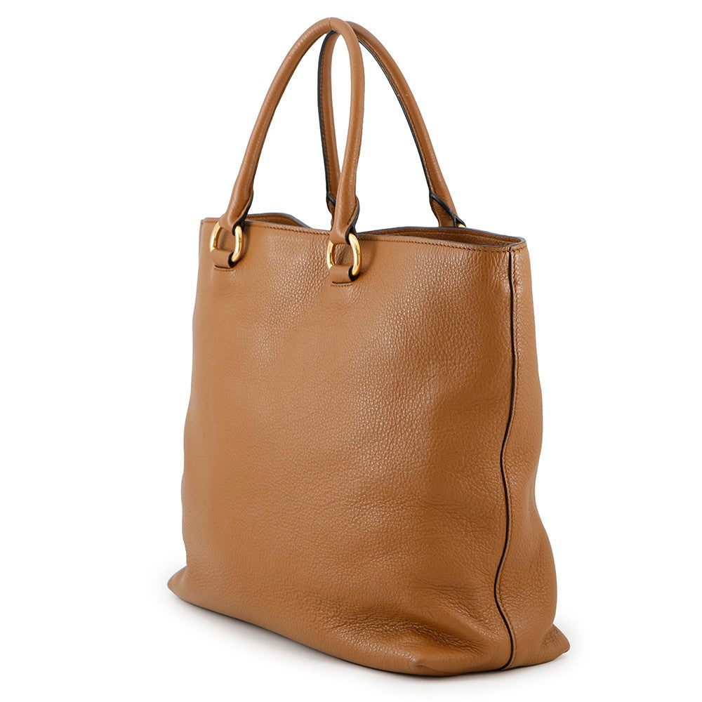 PRADA Vitello Phoenix Tote Brown1BG865 Leather