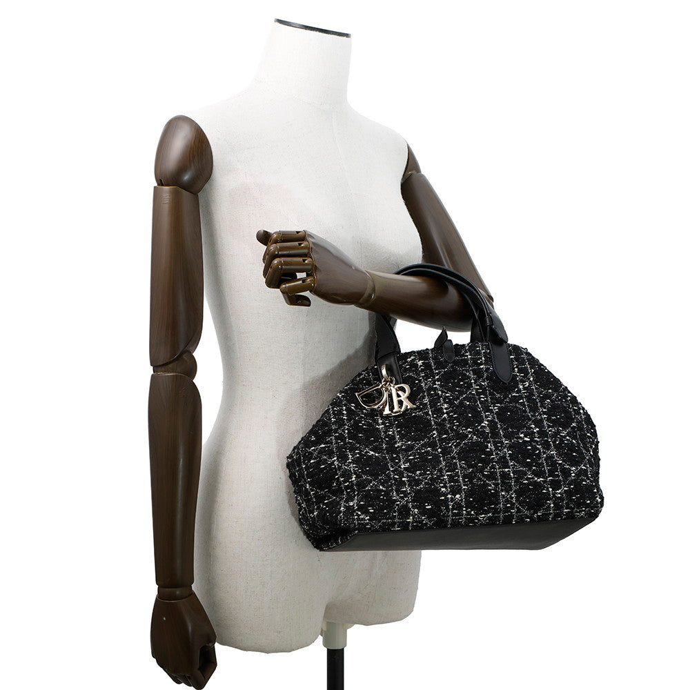 Dior ?Tu Jules Bag Black/WhiteM2821OTKV Tweed Calf Leather Size Medium