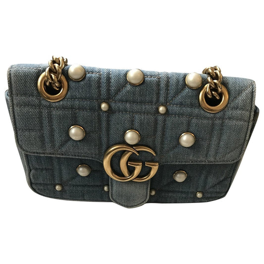 Gucci marmont blue denim - jeans handbag