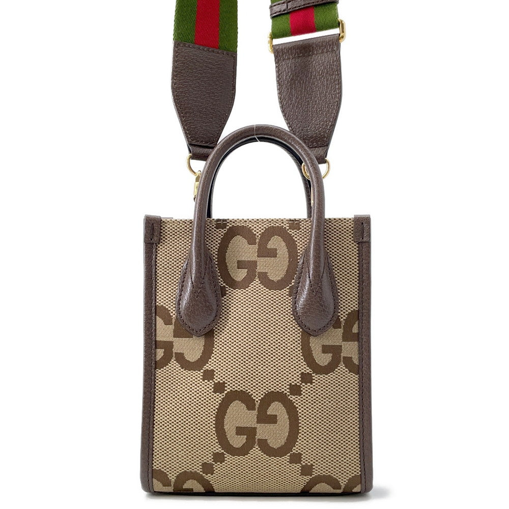 GUCCI Jumbo GG Shoulder Bag Brown/Beige699406 Canvas Leather Size Mini