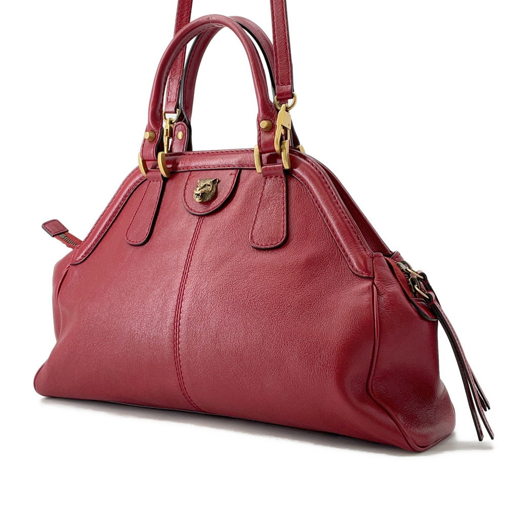 GUCCI Liber top handle bag Red516459 Leather Size Medium
