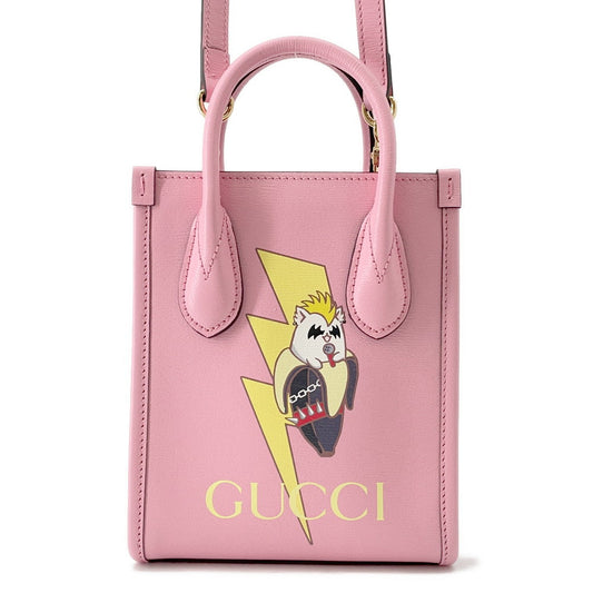 GUCCI Handbag Bananya Pink671623 Leather