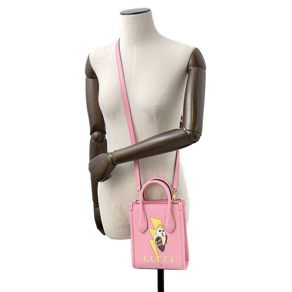 GUCCI Handbag Bananya Pink671623 Leather