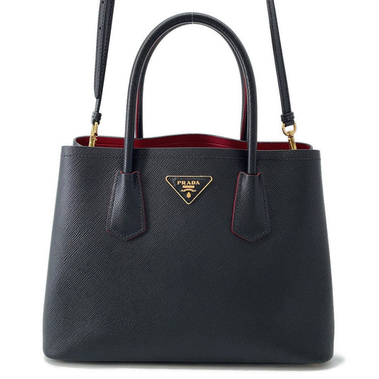 PRADA Saffiano Leather 2WAYHandbag Black/Red1BG887 Leather