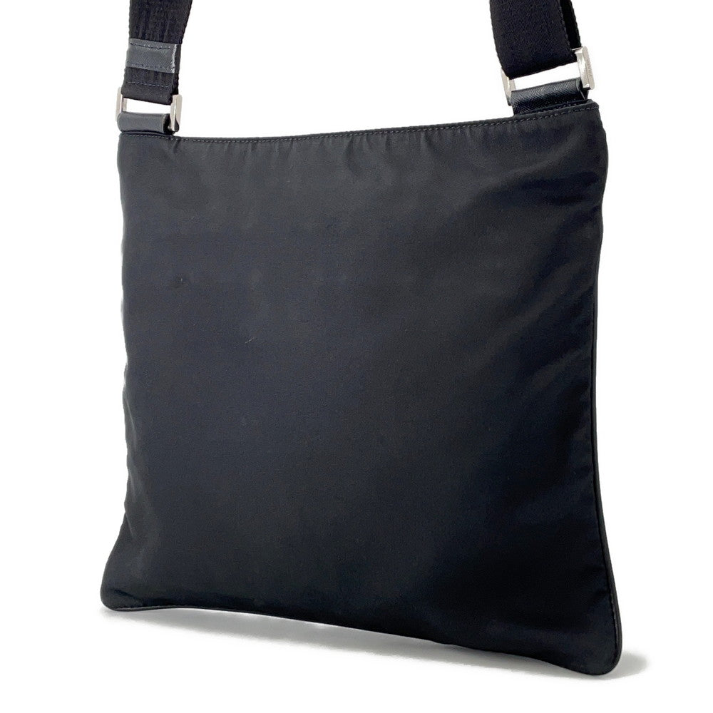 PRADA Shoulder Bag Black Nylon Leather
