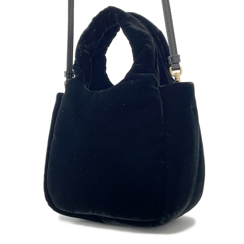 PRADA Padded 2-Way Handbag Black1BA359 Velvet Size Mini