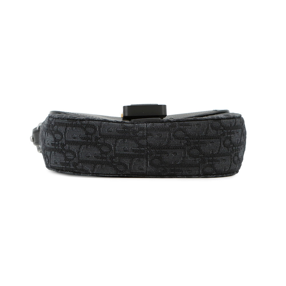 Dior ?Oblique Saddle Shoulder Black2ADCA435YKS Canvas Calf Leather Size Mini