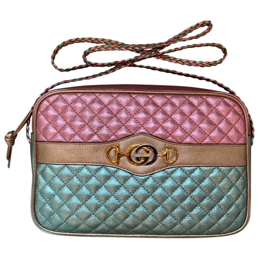 Gucci ophidia metallic leather handbag